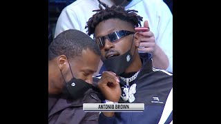 Antonio Brown Courtside At GrizzliesNets Game 👀 Shorts [upl. by Eniawtna750]