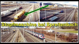 UniversalStopfmaschine beim Rangierbahnhof Limmattal RBL Kanton Aargau Schweiz 2022 [upl. by Natlus]