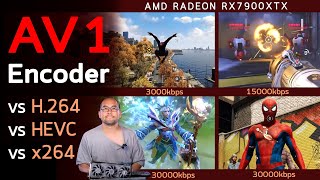 รีวิว AV1 Encoder บนการ์ดจอ AMD Radeon RX7900 XTX  VS x264 H264 HEVC เล่นเกมบันทึกวีดีโอชัดแค่ไหน [upl. by Eirallam]