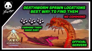 All DEATHWORM Spawn Locations  Easy DEATHWORM Farming  ARK Survival Ascended [upl. by Noby]