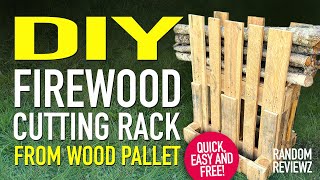 Firewood Cutting Rack from wood pallet  DIY Sawbuck  Sawhorse [upl. by Ahsyekal173]