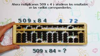 Multiplicar por varias cifras II Tutorial ábaco Soroban Divertiaula [upl. by Alat]