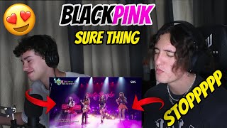 South Africans REACT TO BLACKPINK  quotSURE THING Miguelquot LIVE PERFORMANCE [upl. by Yetah]