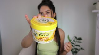 I Tried GARNIER FRUCTIS BANANA HAIR FOOD 3in1 Hair Mask for dry hair  Review [upl. by Rafi973]