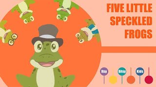 Five Little Speckled Frogs  Nursery Rhyme  ItsyBitsyKids [upl. by Alahc]