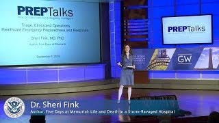 PrepTalks Dr Sheri Fink quotHealthcare Emergency Preparedness and Responsequot [upl. by Nerro]