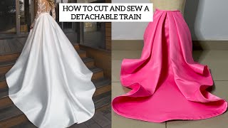 How To Cut and Sew a Detachable Wedding dress Train [upl. by Michaele]