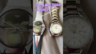 quotSon of Manquot Swatch vs Seiko 5 Which would you wear today swatch seiko watchesmania [upl. by Nylleoj]