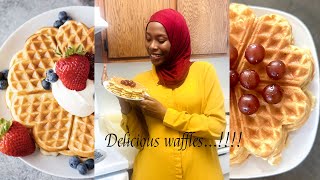 Delicious waffles recipe😋😋👌with Amina❤️ [upl. by Brockwell]