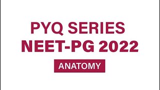 PYQ Series For Neet PG 2022  NEET PG 2022 Recall  High Yield MCQS  Anatomy [upl. by Kcirdec]