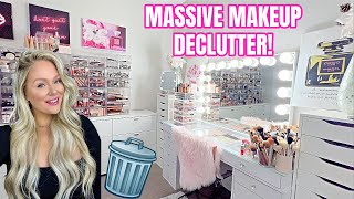 MASSIVE MAKEUP DECLUTTER amp ORGANIZATION 2024 😱 GETTING RID OF ALL MY MAKEUP  KELLY STRACK [upl. by Romeyn]