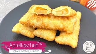 🤩Die besten Apfeltaschen der Welt😋 Leckeres Apfeltaschen Rezept  schnell einfach selber machen [upl. by Rosse425]