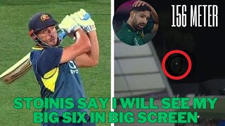 Marcus Stoinis biggest six against Harris Stoinis say i will see my biggest six in big screen [upl. by Zeidman]