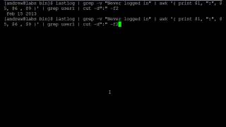 BASH scripting lesson 11 users and lastlog [upl. by Enyawed]