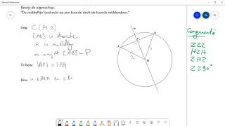 Bewijs middellijn loodrecht op een koorde deelt die middendoor [upl. by Lavoie]