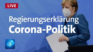 Regierungserklärung von Kanzlerin Merkel zur CoronaPolitik der Bundesregierung [upl. by Yarak]