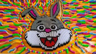 Easter Bunny in dominoes 10 minutes of Dominoes Falling Compilation no music [upl. by Salangi]