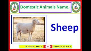 Domestic animals  English work book  Animals name with picture [upl. by Eahsan]