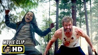 Logan vs X24  First Fight Scene  Logan 2017 Movie Clip HD 4K [upl. by Chalmers]