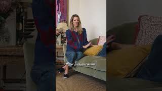 Claire Fouché discusses using Volga Linen fabric on LYHs Evelyn Sofa [upl. by Acinoda]