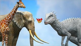 Ark Survival  GIANT GIRAFFE n ELEPHANT vs INDOMINUS REX n OTHER GIANT DINOS Ep310 [upl. by Godding707]