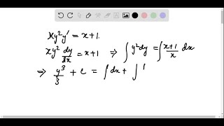 110 Solve the differential equation x y yx21 [upl. by Nylassej]