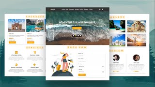 Create A Responsive Tour amp Travel Agency Website Design Using HTML  CSS  JAVASCRIPT  Step By Step [upl. by Iblok539]