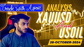 XAUUSD ANALYSIS HINDI  USOIL 28th Oct 2024 forex forextrading xauusd xauusdforex trading [upl. by Gerome298]