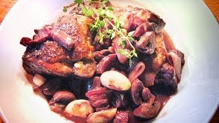 COQ AU VIN  Classic French Chicken in Red Wine Dish  Professional Restaurant Recipe [upl. by Dnalyar]