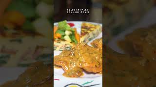 EMPLATADO POLLO EN SALSA DE CHAMPIÑONES food cook quito ecuador cocina short viral pollo [upl. by Rebeka]