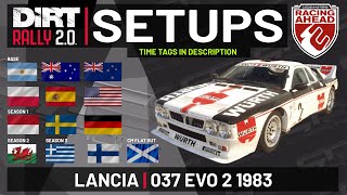 Lancia 037 Evo 2  TT SETUPS  13 Locations  DiRT Rally 20 [upl. by Burn979]