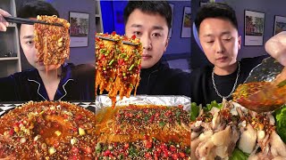 Asmr Mukbang This Show Challengers Eating Enoki Mushroom With Meat Cow Flavors Spicist Spicy Yummy [upl. by Leduar]