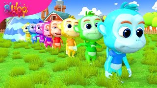 Five Little Monkeys Song  Colorful Monkeys  BluLoo Nursery Rhymes amp Kids Songs [upl. by Buddie588]