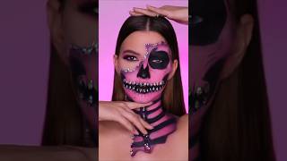 20 second VS 4 hours ☠️glam skull halloweenwithshorts halloween makeup halloween2024 shorts [upl. by Latin615]