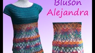 CÓMO TEJER EL BLUSÓN ALEJANDRA  CROCHET FÁCIL Y RÁPIDO  YO TEJO CON LAURA CEPEDA [upl. by Rebah691]