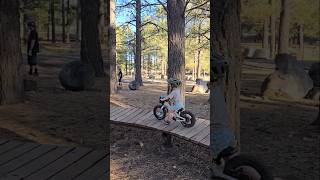 2 year old rides bike park mtb toddlers shorts [upl. by Jania613]