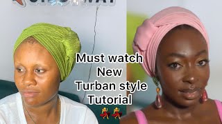 New Turban style Tutorials💃💃💃 new month Giddyway fam ❤️ gele makeup nollywood fy fashion [upl. by Windham]