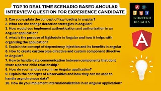 Top 10 Realtime scenario based angular interview questions and answers  angular interview questions [upl. by Lunetta]