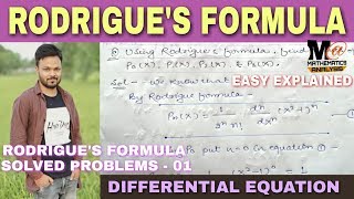 Rodrigues formula solved problems  part  1 [upl. by Onstad]