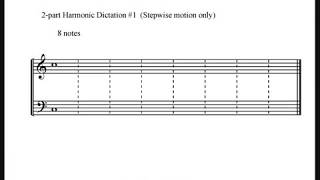 2 Part Harmonic Dictation 1 8 notes Stepwise Motion Only [upl. by Ettari397]