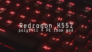 Redragon k552 polyfill amp PE foam mod soundtest [upl. by Margaretha]