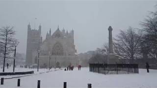 Exeter in the snow 2018 Heavitree to High Street [upl. by Pedaias]