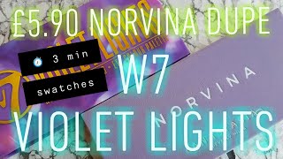 £590 W7 Violet Lights Eyeshadow Palette compared to ABH Norvina Palette  Dupe swatches [upl. by Evita506]