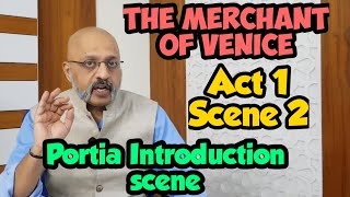 Merchant of Venice Act 1 Scene 2  Explained in English and Hindi with detailed character analysis [upl. by Ynehteb]