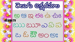 Telugu Aksharamala  అక్షరమాల  Telugu Alphabets For Kids  SSkidstv [upl. by Tibbitts943]