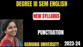 Degree III Sem English  GRAMMAR New Syllabus PUNCTUATION [upl. by Engracia617]