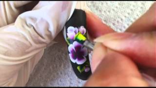 Nail art one stroke fleur simple  Allure dongles Toulouse [upl. by Ahseat265]