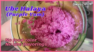 HOW TO MAKE UBE HALAYA  NO FOOD COLOR NO UBE FLAVORINGS  simplychris [upl. by Aisinoid647]