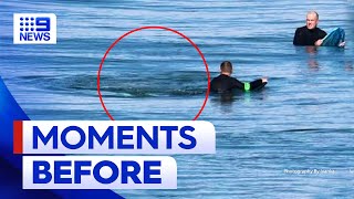 Image taken just moments before Port Macquarie shark attack  9 News Australia [upl. by Notsnarc326]