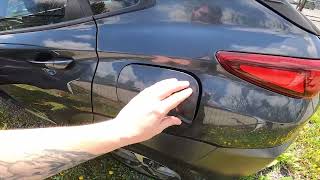 How to Open Gas Tank in Hyundai Kona  2017 – now   Unlock Fuel Filler [upl. by Amethyst939]